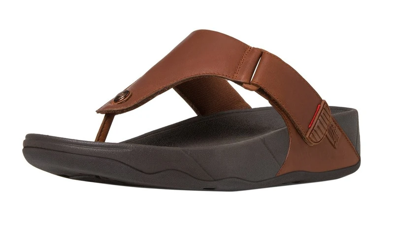 Fitflop Men's Trakk Ii Post - Leather Open Toe Sandals, Brown Dark Tan 277, 8 UK