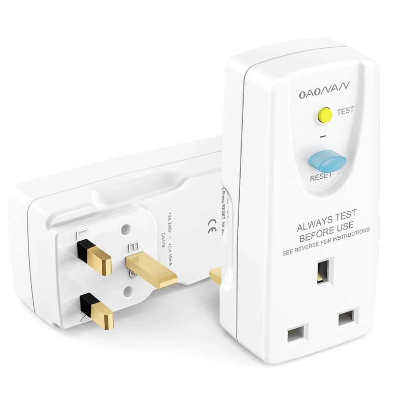 OAONAN RCD Plug Adapter - UK Standard, 5yr Warranty, Breaker Safe