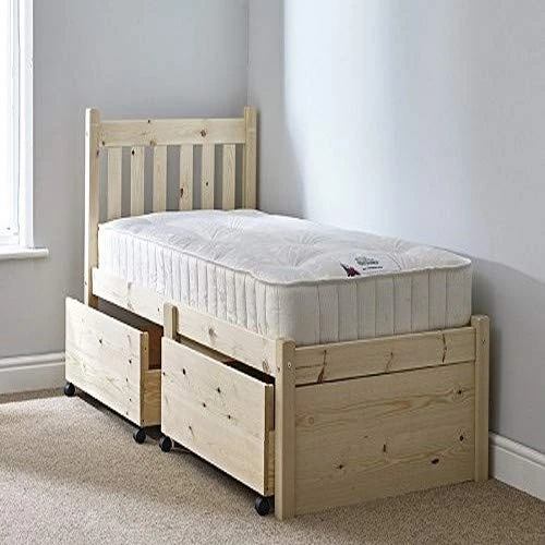 Strictly Beds and Bunks - Somerset Pine Day Bed including Sprung Mattress (20cm), 3ft Single