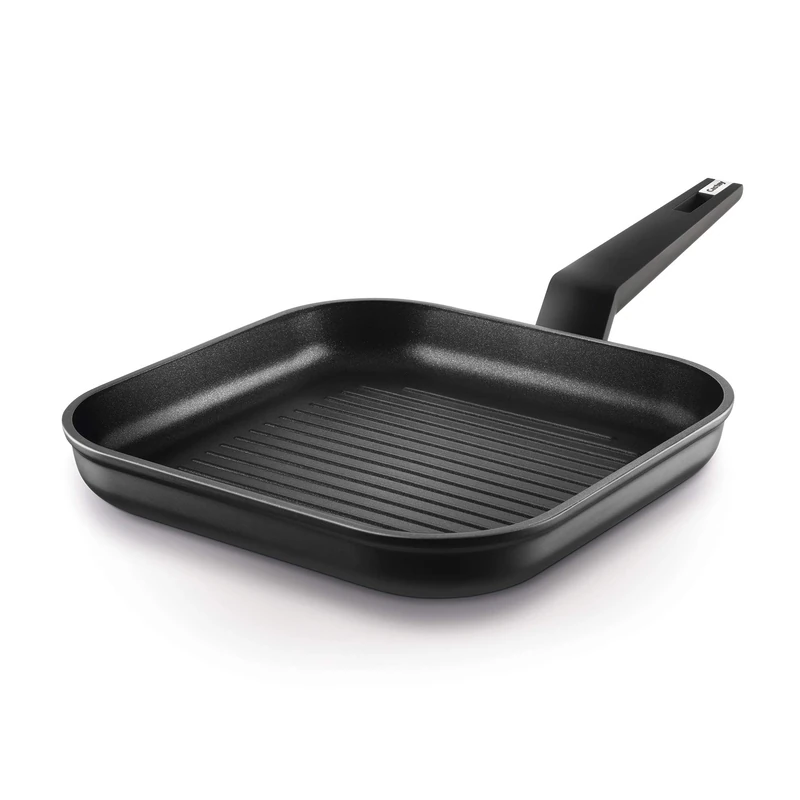 Castey TT-G27 Titanium Full Induction Grill Pan with Handle, 27 x 27 cm, Aluminium, Black