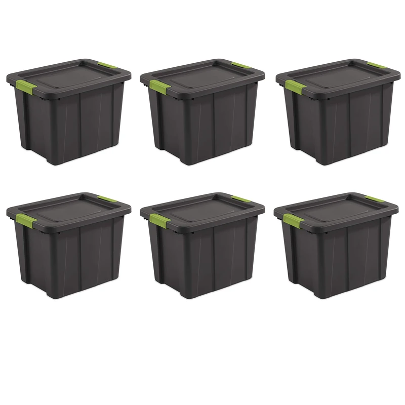 Sterilite 15278N04 Latching Tote, 30 Gallon, Dark Indigo Lid and Base with Titanium - Image 1