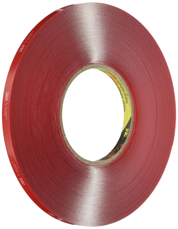 3M VHB Ribbon 4905 F Acrylic Double Sided Adhesive Foam, Clear (Red Ribbon), 9mm x 33m, Pack of 8
