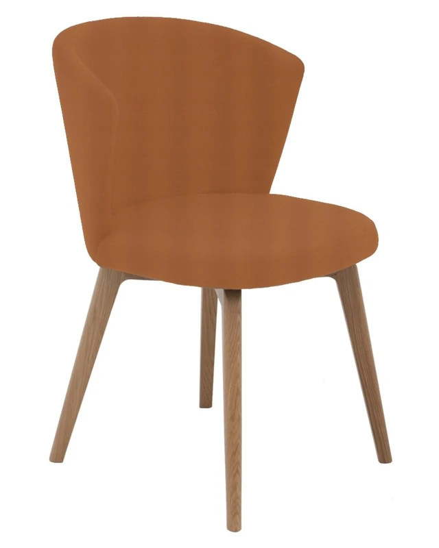 Idealcasa Chair, Faux Leather, Orange, Alone - Image 1