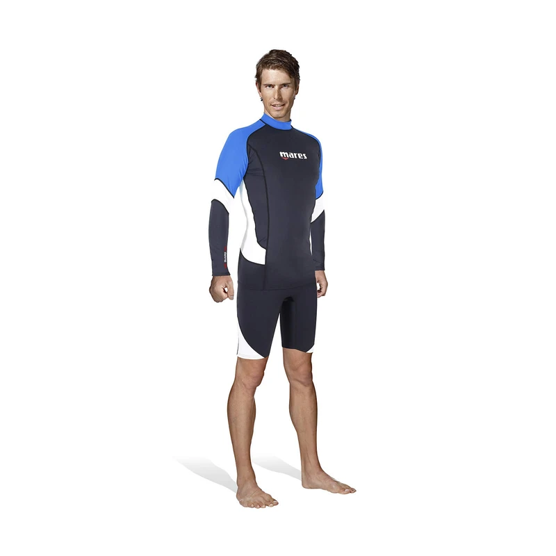 Mares Mens Rash Guard Trilastic 412552 Short Sleeve Wetsuit, Blue, X-Small