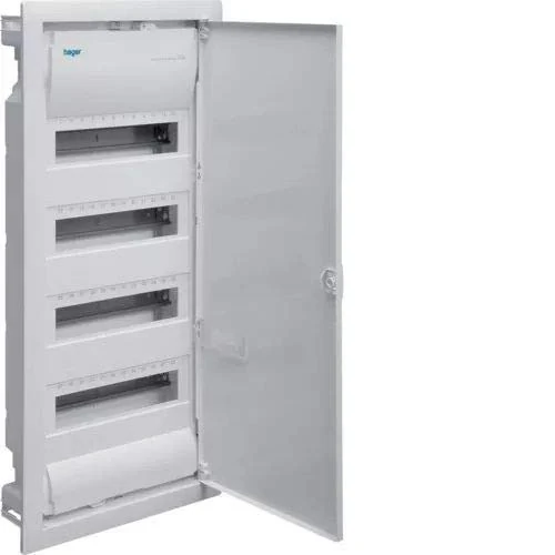 Hager Systems VU60EP Series Golf VU Recessed Box, 5 Row, 60 m, with White Opaque Door