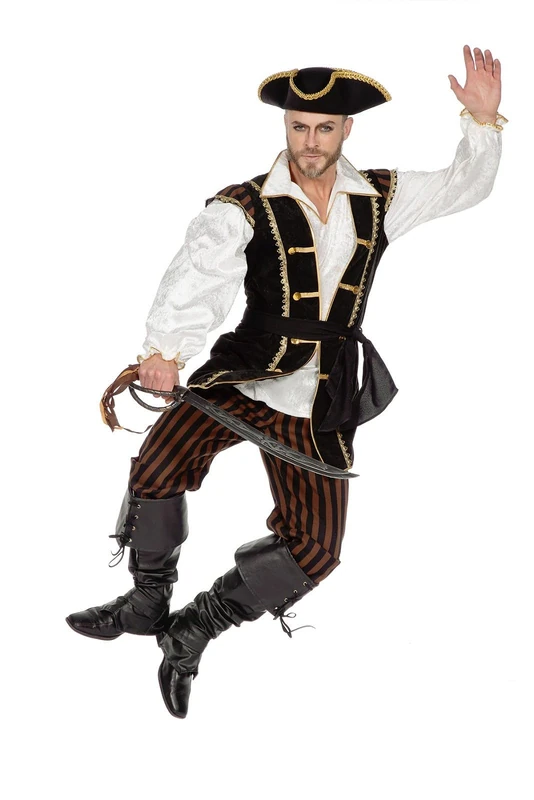 WILBERS & WILBERS 5501 Men's Pirate Costume, 3-Piece Set, Classic Pirate Outfit for Carnival, Theme Party - Image 1