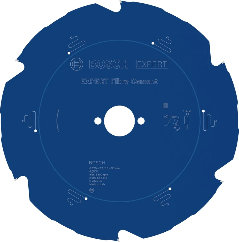 Bosch 1x EXPERT Fibre Cement Corded Circular Saw Blade for Handheld Circular Saw (for Fibre cement boards, Ø mm, Professional Accessory Hand-Held Corded Circular Saws)