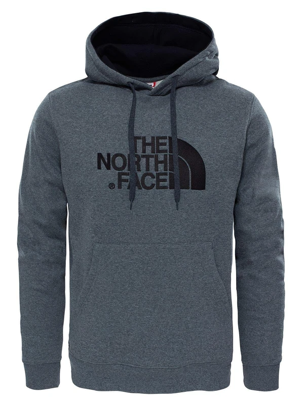The North Face Drew Peak Men's Outdoor Hoodie available in TNF Medium Grey Heather Std/TNF Black Size Small T0AHJY