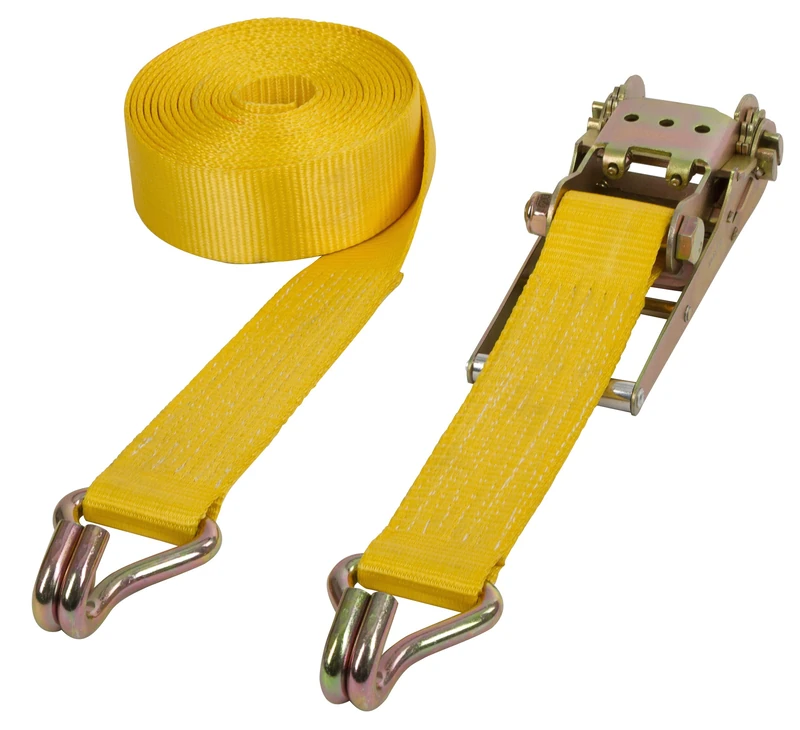 Kerbl 37190 Heavy-Duty Lashing Strap 2 Parts 75 mm 8 m 10 kg Yellow