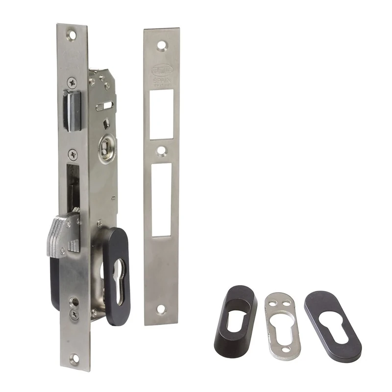 Amig - Mortice Lock for Metal Carpentry Mod. 770 | 20 mm | 13.2 mm Europrofile Cylinder | Reversible Handle and Toggle Clasp | Stainless Steel