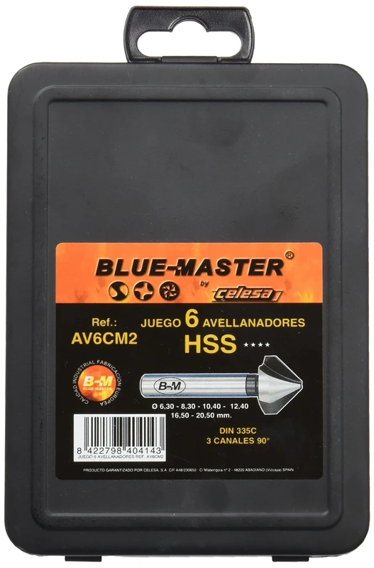 blue-master av6 cm2 Pencil Case – 6 HSS Countersink Drill Bits 6.3 – 20.5)