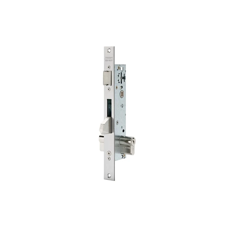 Tesa Assa Abloy 2210BE353AI 2210BE Single Point Rocker Lock, Narrow Box, Reversible Lever, 35mm Inlet, Stainless Steel Finish CRA.MET.BE 2210/35 R13 AI, Grey (Stainless), Entrada 35 mm