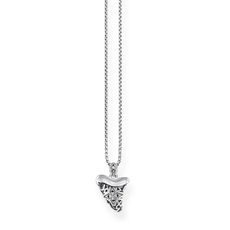 THOMAS SABO "Ethnic Tooth White Diamond Necklace of Length 45cm