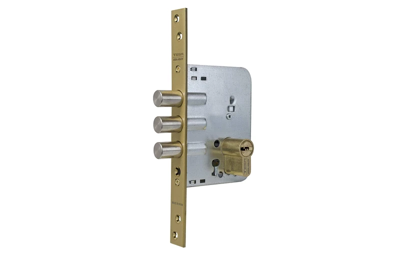 Tesa Assa Abloy R101B566E Security Monopound Lock for Wooden Doors, Chrome, Cil 30 x 30 mm