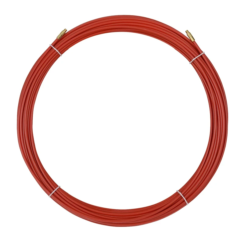 Anguila | Semi-Industrial Cable Guide | Interchangeable Terminals | Steel + Propylene Strapping | Red | Diameter 6 mm | 50 m