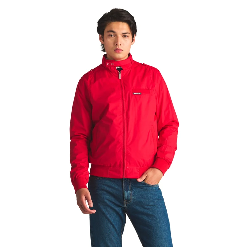 Members Only Men's Original Iconic Racer Jacket Cotton Lightweight, Red, S