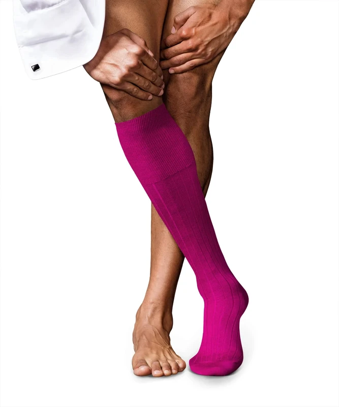 FALKE Men's No. 2 M Kh Cashmere Long Plain 1 Pair Knee-High Socks, Pink Arctic 8233, 7-8
