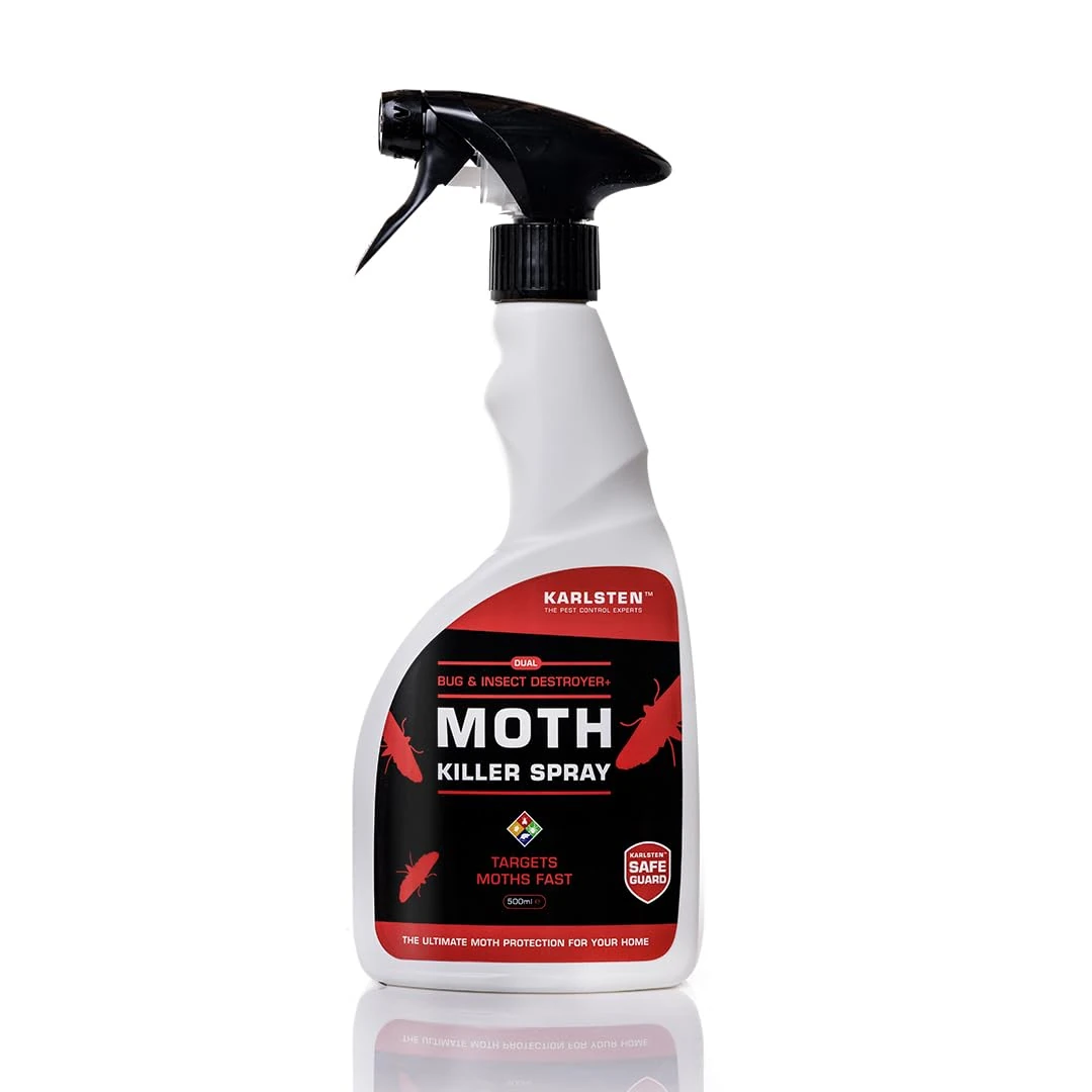 Karlsten Pest Control moth Killer Spray Fast Acting Elimination of moths/carpet moths kills on contact Specifically Formulated For Use On Moths 500ML