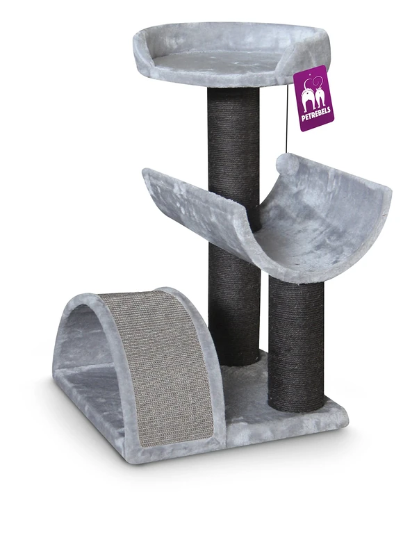 PetRebels Cat tree Sweet Petite Residence 80 fuzzy grey