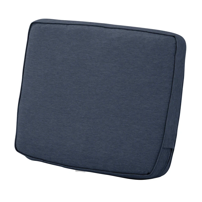 Classic Accessories Montlake Water-Resistant 25 x 18 x 4 Inch Patio Lounge Back Cushion, Heather Indigo Blue, Outdoor Loveseat Cushions