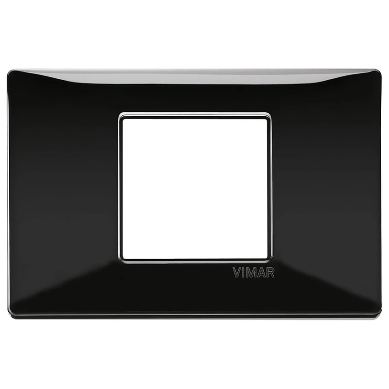 VIMAR Plana Series – Plate 2 Module Central tecnopolimero Black - Image 1