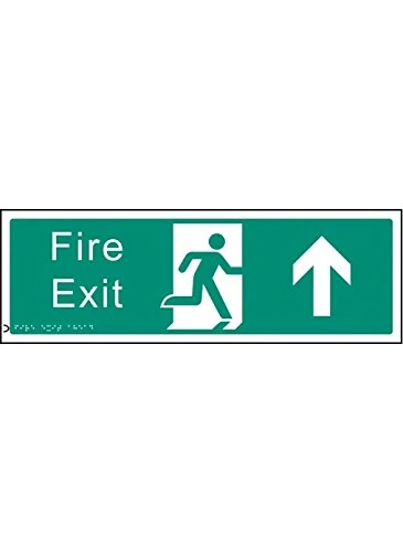 Caledonia Signs 56187 Braille Fire Exit Up