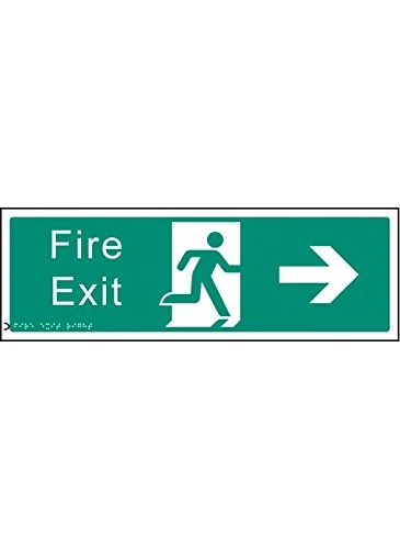 Caledonia Signs 56186 Braille Fire Exit Right