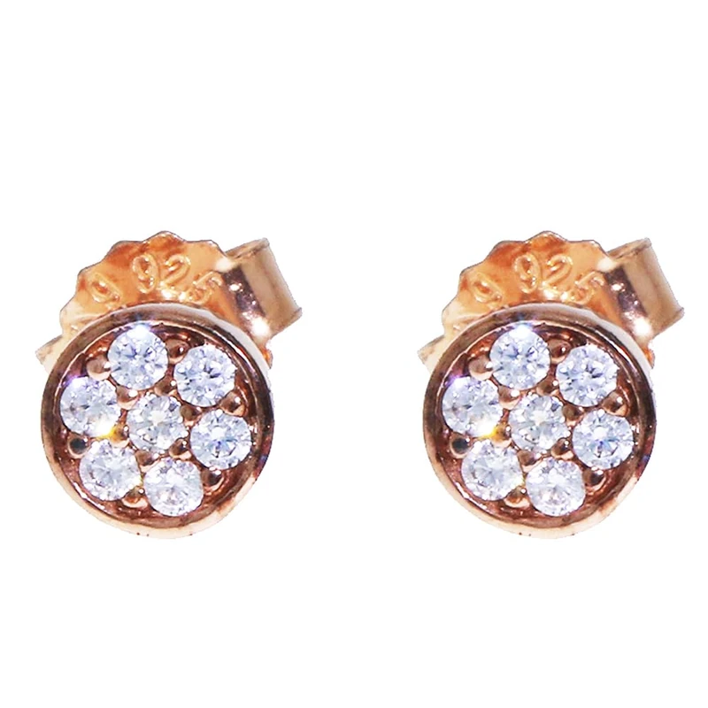 Thomas Sabo Women's Sparkling Circles Silver Gold Plated Rose Gold Zirconia Ear Studs SCH150025