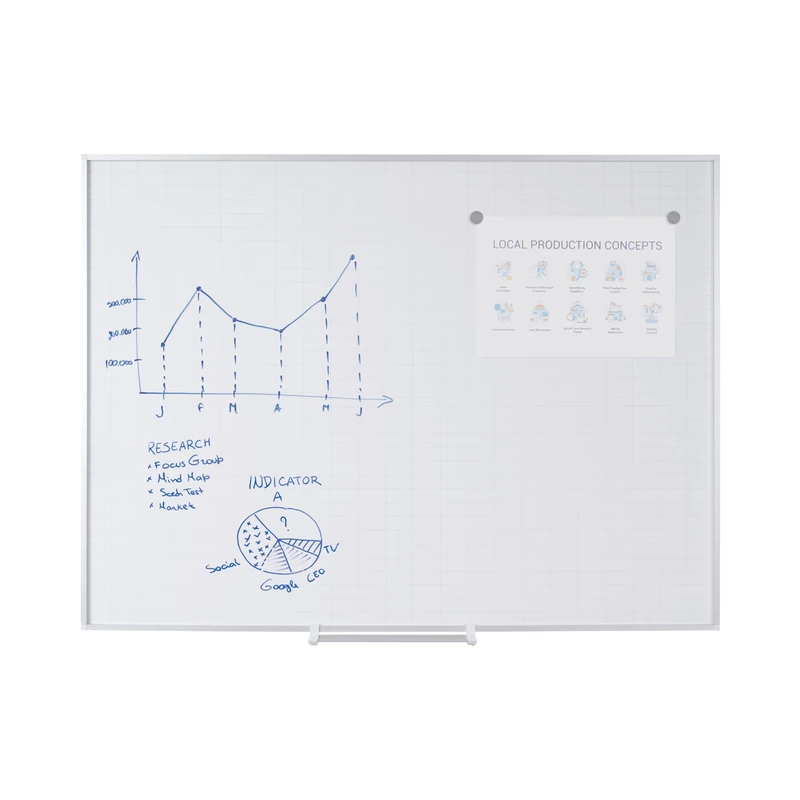 Bi-Office New Generation CR063 0830 Check Enamel Magnetic Planner 90x60 25x50 mm Squares