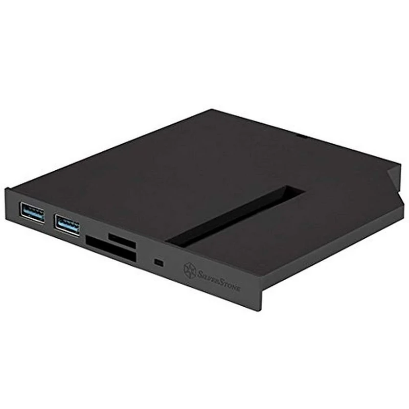 SilverStone SST-FPS01 - 12.7mm Tray Loading Slim Optical Bay with 2x USB3.0, Card Reader, M.2 SATA type SSD Slot