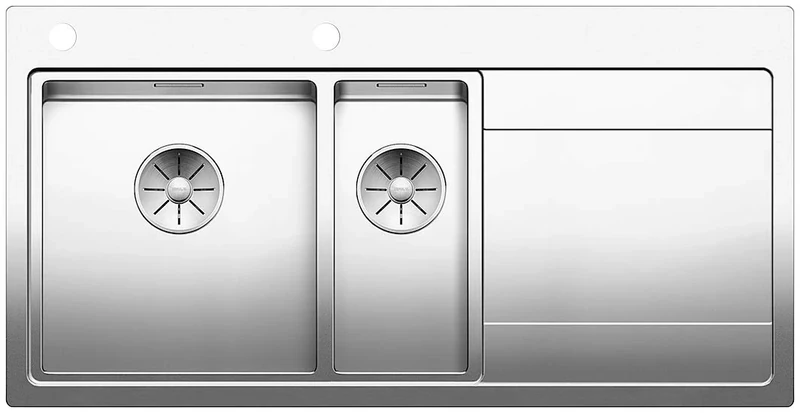 BLANCO DIVON II 6 S-IF | Stainless Steel | Installation Type: Installation from Top & Flush | Main Basin Left | for 60 cm Wide Base Cabinets | Resistant to Scratches