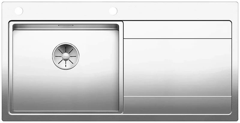 BLANCO DIVON II 5 S-IF | Stainless Steel | Installation Type: Installation from Top & Flush | Main Basin Left | for 50 cm Wide Base Cabinets | Resistant to Scratches