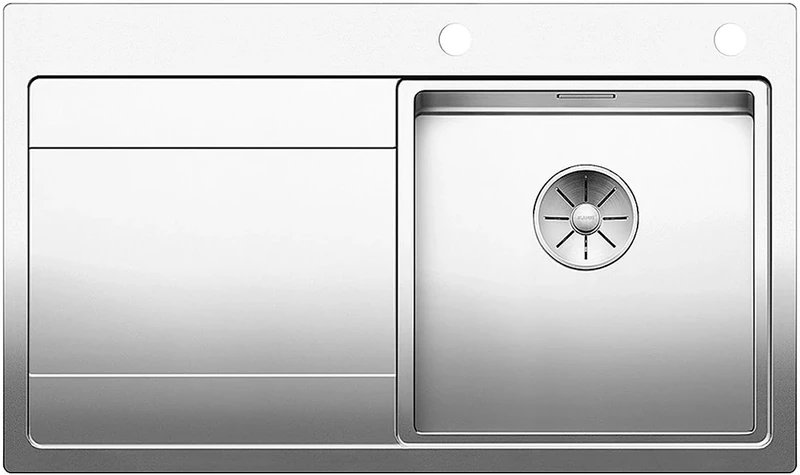 BLANCO DIVON II 45 S-IF | Stainless Steel | Installation Type: Installation from Top & Flush | Main Basin Right | for 45 cm Wide Base Cabinets | Resistant to Scratches | [86 x 51 x 20.4 cm]