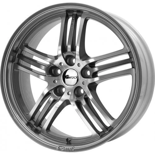 Brock B27 8.5 x 19 ET 45 Bolt Circle 5 x 108 Hub Centering 72.6 580070600, Himalaya-Grey Front-Polished
