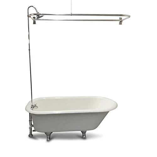 Clawfoot Tub RX2300J-JUMBO Add-A-Shower Includes 60" D-Shower Rod with Shower Rings & Jumbo Showerhead