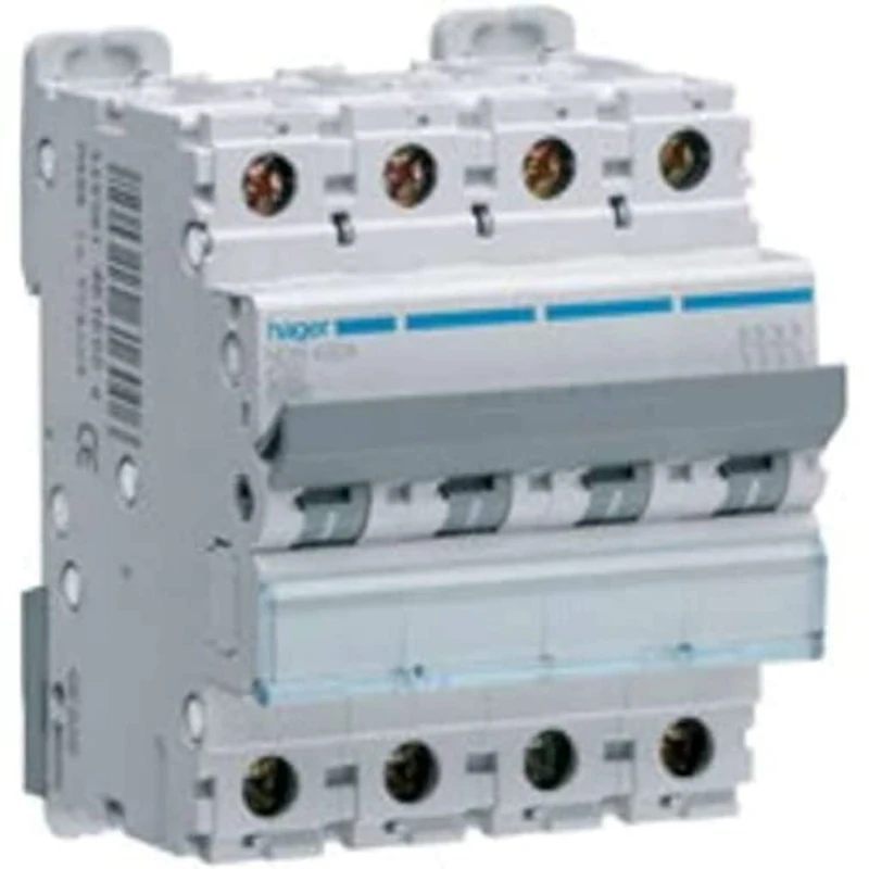 Hager MCB NDN404A 4 Amp D 4 Pole