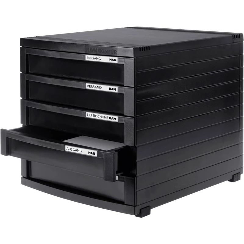 HAN 1505-13 Drawer Box with 5 Closed Drawer - Black