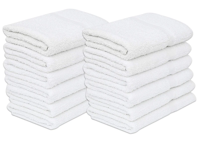 GOLD TEXTILES 12 Pack white Economy Bath Towel (24"x 48") Ringspun Cotton for Maximum Softness Easy Care-Home,spa,resort,hotels/Motels,gym use (12)