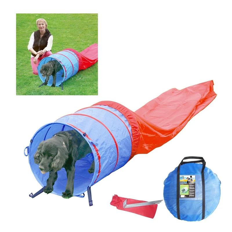PAWISE 11434 Agility Dog Tunnel Bag Tunnel 5 Meter Red/Blue
