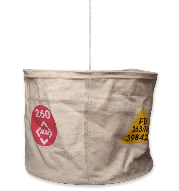 Colorique Explore Hanging Lamp Stamp Vintage Canvas, 40 x 30 cm, Cotton, 40 x 40 x 62 cm - Image 1