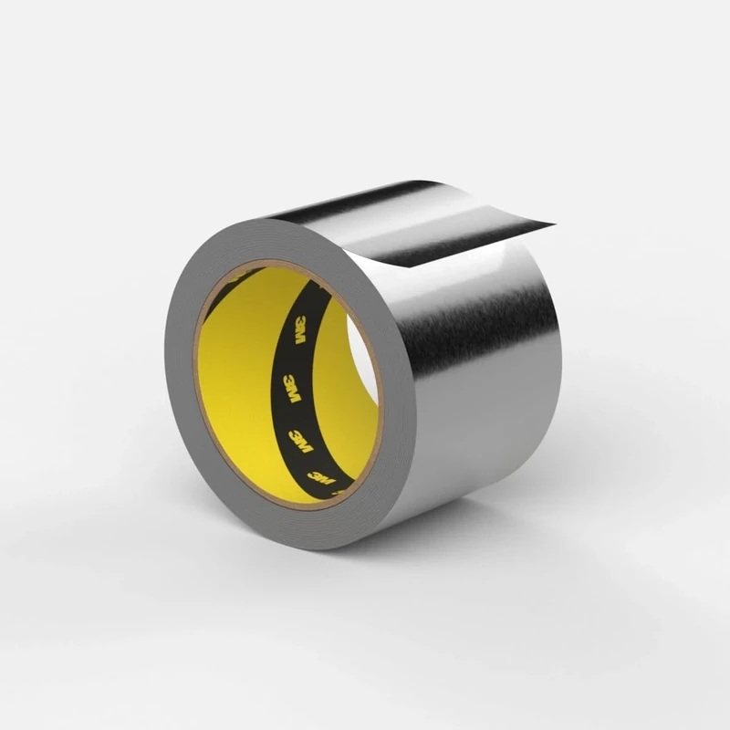 3M 1436 Aluminium Foil Tape, 75 mm x 50 m, Silver, Pack of 12