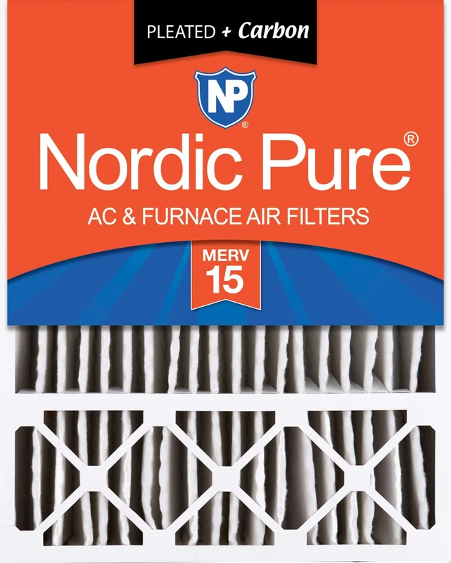 Nordic Pure 20x25x5 (4-3/8 Actual Depth) Lennox X6675 Replacement Plus AC Furnace Air Filter, 1 PACK, MERV 15 + Carbon
