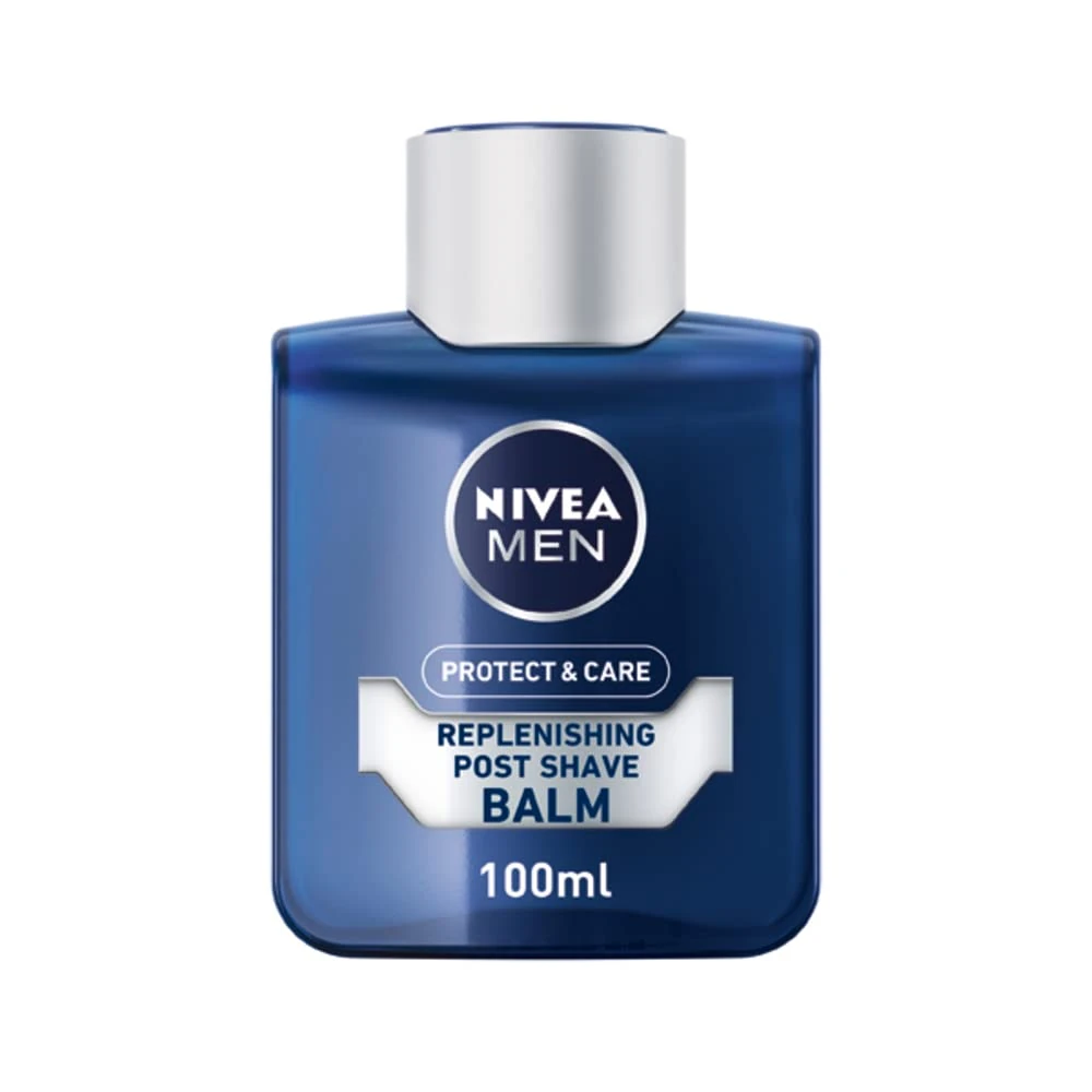 NIVEA MEN Protect & Care - Replenishing Post Shave Balm - Beard Care - Enriched With Aloe Vera & Pro-Vitamin B5 - Instant Hydration & Protection - Reduces Redness - All Skin Types - 100 ml