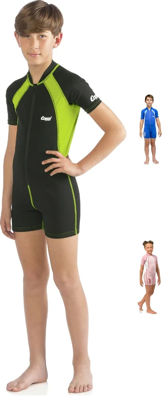 Cressi Kids Shorty Wetsuit - Black/Lime, 2 Years