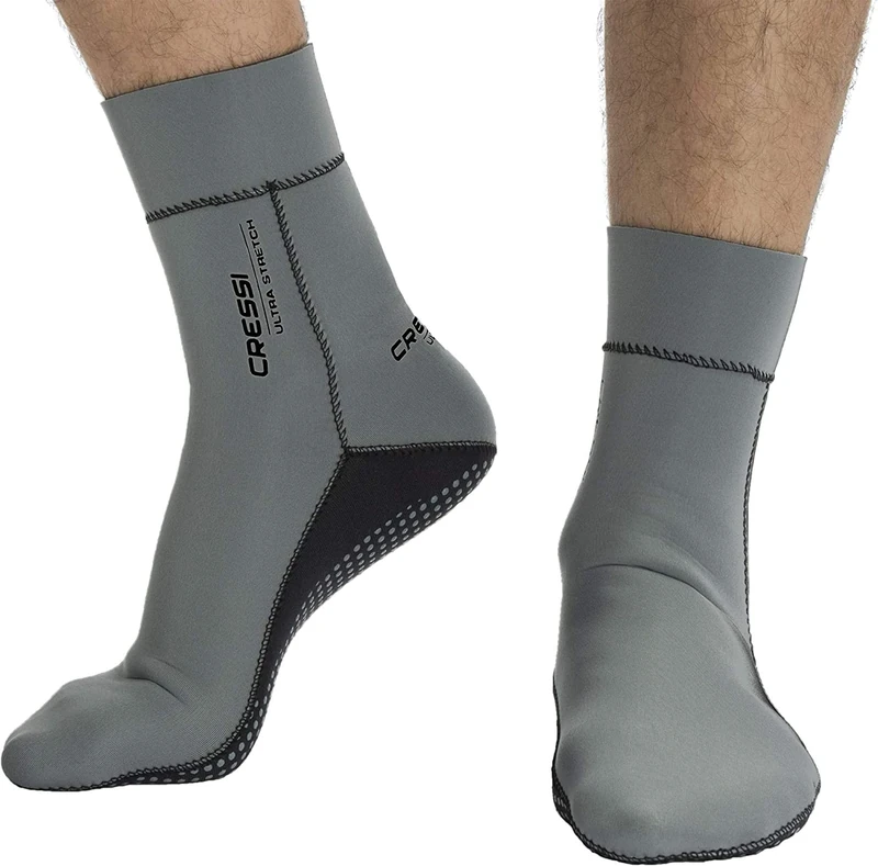 Cressi Ultra Stretch Neoprene Socks 1.5mm Neoprene Socks - Grey, L