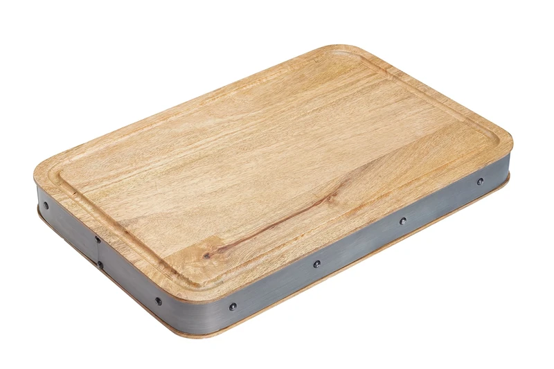 KitchenCraft Industrial Kitchen Handcrafted Wooden Butcher’s Block Chopping Board, 48 x 32 x 5 cm (19” x 12.5” x 2”) - Rectangular