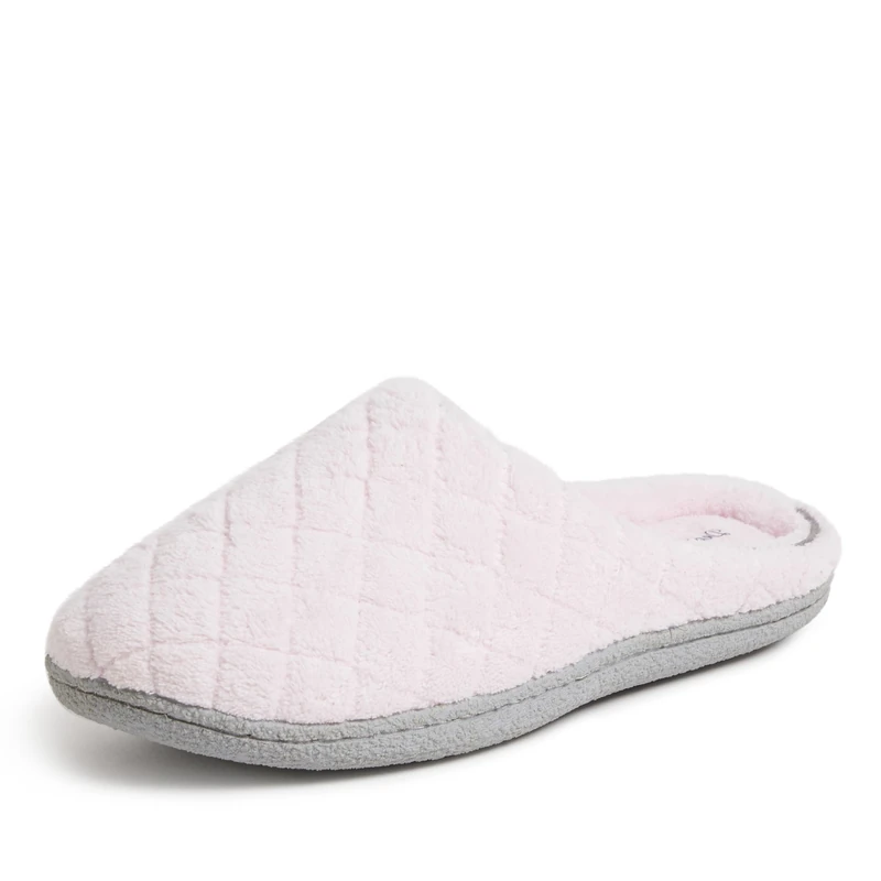 Dearfoams Women's Leslie Washable Memory Foam Clog with Wide Widths Slipper, Fresh Pink Terry, 9/10 UK