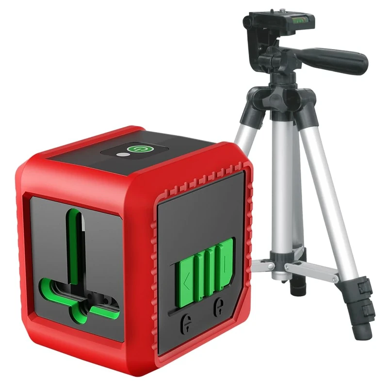 CONDTROL - Laser Line QB Set Red with Tripod - 1 Vertical Line and 1 Horizontal Line Red - 2 Modes - 1/4'' Thread - Delivered with Accessories