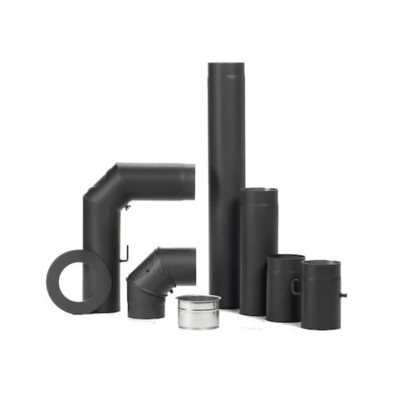 FIREFIX R150/SET Stove Pipe Set 2mm Thick Steel (Angle Pipe Set) in 150mm Diameter for Stoves and Fire Pits, Black