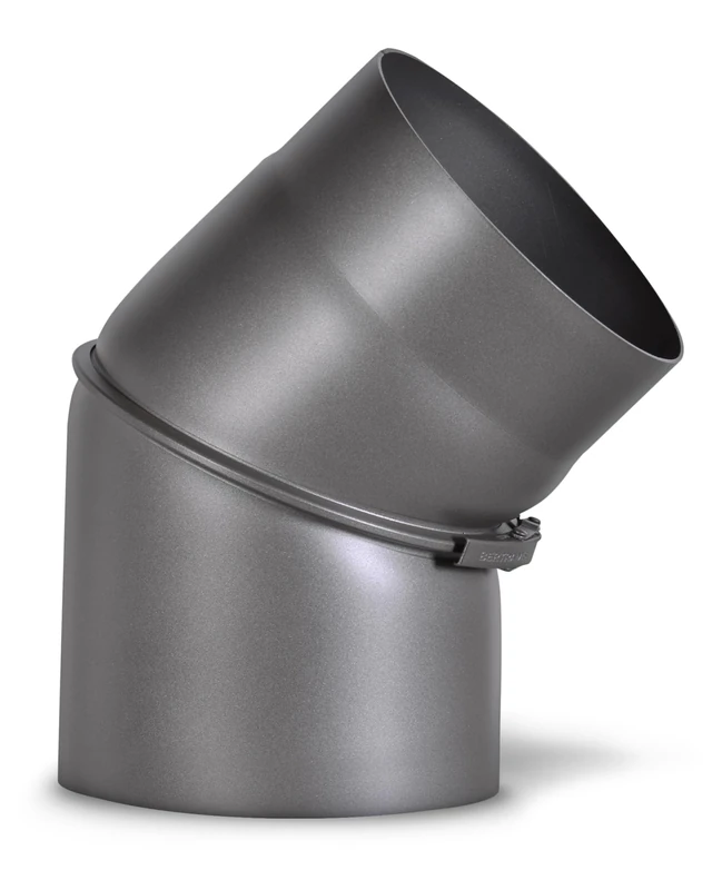 Firefix RD150/B45 Stove Pipe Bend 2 mm Thick Steel (Smoke Tube) 150 mm Diameter for Stoves and Fis Senotherm Dark Grey Adjustable 0-45 Degrees No Cleaning Door Black